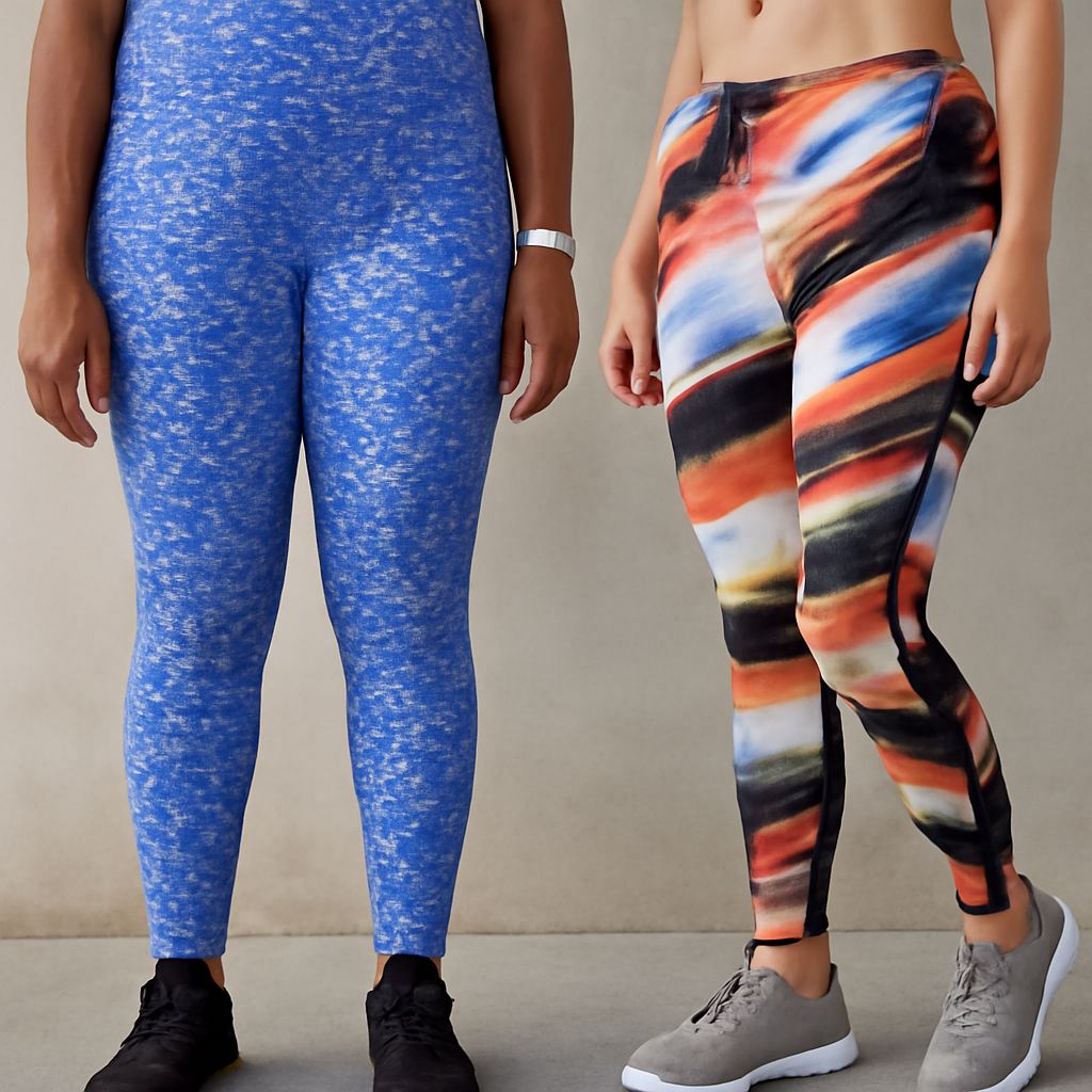 Comparison of yoga pants vs leggings including galaxy yoga pants and white yoga leggings