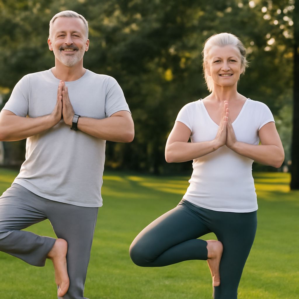 Tree yoga with yoga intentions and yoga backpack