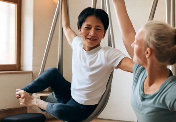 Aerial yoga teacher training and kids yoga stories