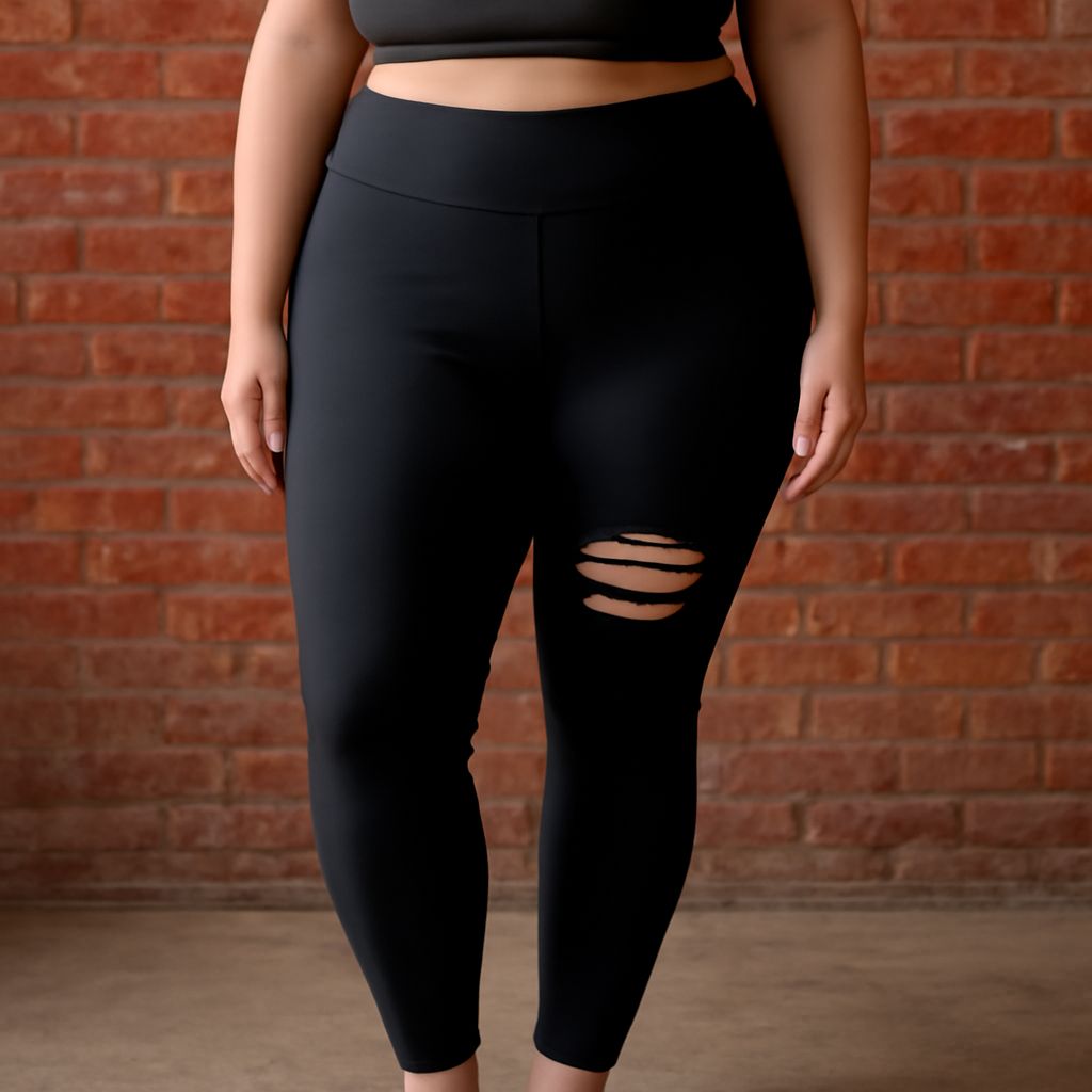 Ripped yoga pants and yoga stickers