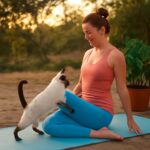 Kitten yoga with playful kitties and temple yoga