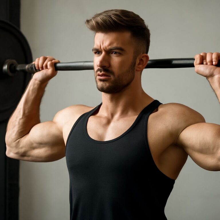 Barbell shoulder press and calisthenics movement