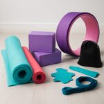 Yoga equipment list featuring mats and a yoga ball pump