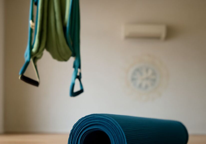 Explore yoga trapeze and trapeze yoga with aspects of deity yoga and yoga tease