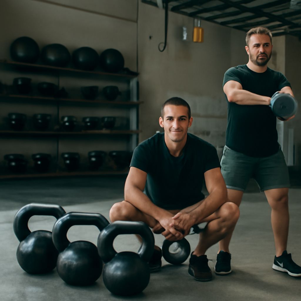 Kettlebell physique achieved through kettlebell overhead squat and kettlebell WODs