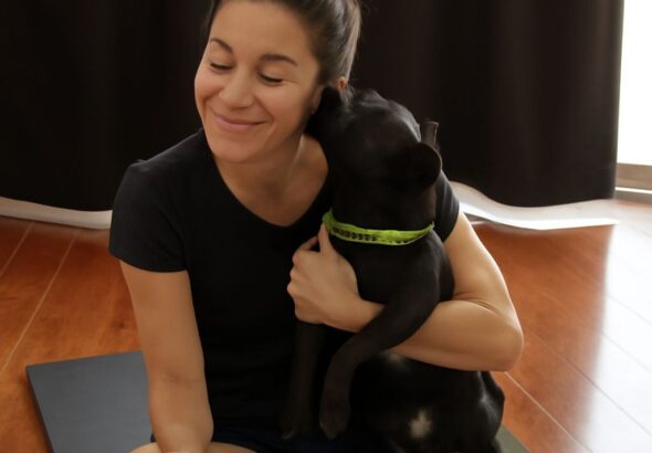 Experience doggy yoga and yoga with dogs using tips from Sienna West Yoga