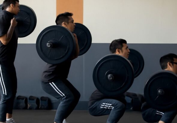 Performing weighted jump squats and deadlift without barbell