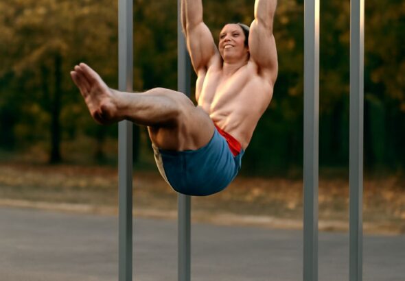 yoga at work with barbell compound exercises