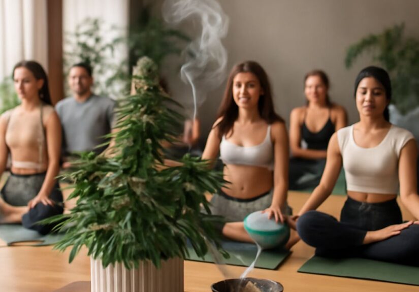 Yoga lesbians practicing cannabis yoga and choosing the right kettlebell size