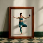 A peaceful wine yoga session with a yoga statue
